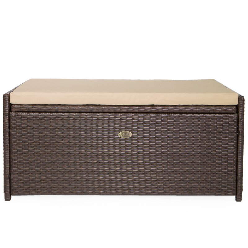 Barton Outdoor 60 Gallon Wicker Storage Bench & Reviews | Wayfair.ca